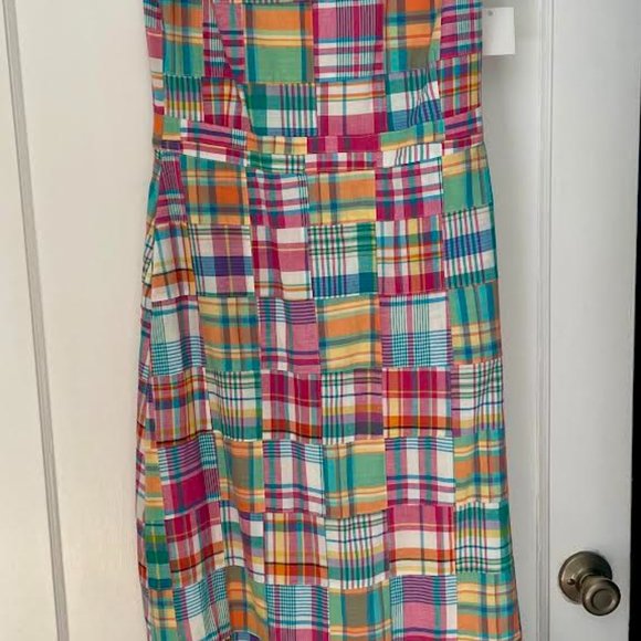 Kiel James Patrick madras print maxi dress NWT - Picture 2 of 4